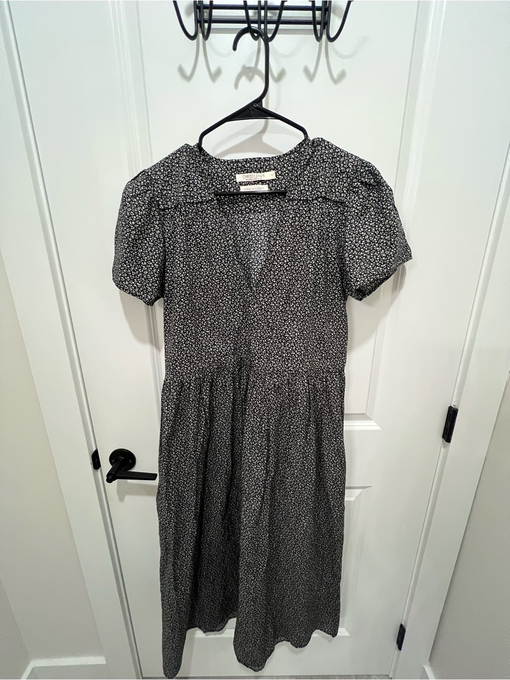Christy Dawn Black Ditsy Floral Midi Dress